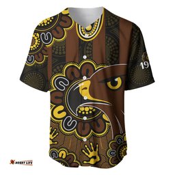 AFL Hawthorn Hawks 1902 Aboriginal Baseball Jersey Shirt