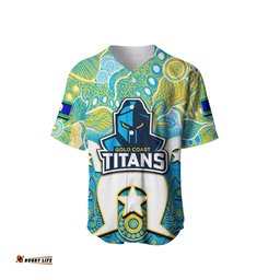 Custom Personalised Titans Torres Strait Islanders Mix Aboriginal Baseball Jersey Shirt