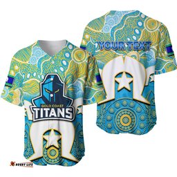 Custom Personalised Titans Torres Strait Islanders Mix Aboriginal Baseball Jersey Shirt