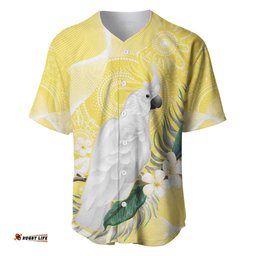 Australia Cacatua Galerita Baseball Jersey Shirt Sulphur Crested Cockatoo Aboriginal Art