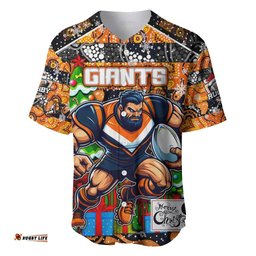Custom Giants Football Merry Christmas Baseball Jersey Shirt Indigenous Australian Art