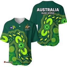 Australia Rugby Sevens Baseball Jersey Shirt Aboriginal
