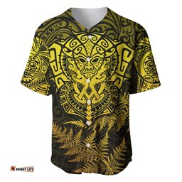 New Zealand Rugby Baseball Jersey Shirt Silver Fern All Black Mix Ta Moko Gold Style 03