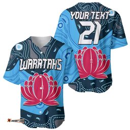 Custom Personalised Waratahs Rugby Baseball Jersey Shirt NSW Indigenous