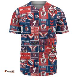 Sydney Roosters Baseball Shirt - Team Of Us Die Hard Fan Supporters Comic Style