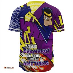 Melbourne Storm Grand Final Baseball Shirt - A True Champion Will Fight Through Anything With Polynesian Patterns