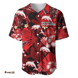 Dolphins Rugby Baseball Jersey Shirt Fashion Tropical Jungle Flowers