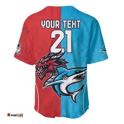Custom Sharks Dragons Rugby Baseball Jersey Shirt With Sporty Style