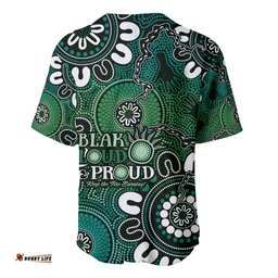 NAIDOC Week 2024 Fire Burning Baseball Jersey Shirt Aboriginal Dots Green Art