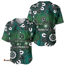 NAIDOC Week 2024 Fire Burning Baseball Jersey Shirt Aboriginal Dots Green Art