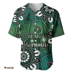 NAIDOC Week 2024 Fire Burning Baseball Jersey Shirt Aboriginal Dots Green Art