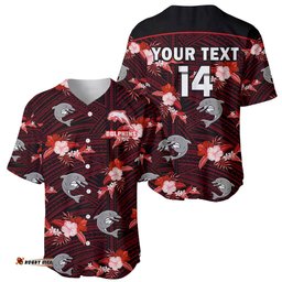Custom Text And Number Dolphins Rugby Baseball Jersey Shirt Polynesian Tribal Mix Tropical Hawaiian Style