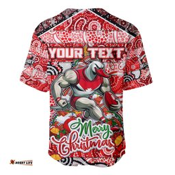 Custom Swans Football Merry Christmas Baseball Jersey Shirt Indigenous Australian Art