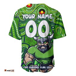 Custom Australia NAIDOC Week 2024 Baseball Jersey Shirt Canberra Raiders Mascot Keep The Fire Burning