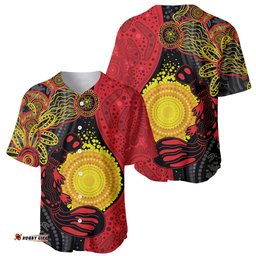 Platypus Aboriginal Art Style Baseball Jersey Shirt