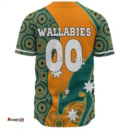 Australia Wallabies Custom Baseball Shirt - Custom Proud And Honoured Indigenous Aboriginal Inspired Gold Jersey Baseball Shirt