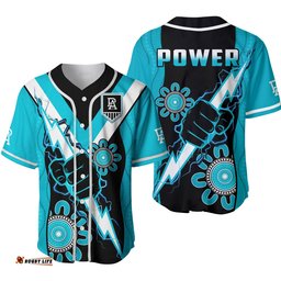 Port Adelaide Football Baseball Jersey Shirt Power Thunder Hand Mix Aboriginal Dynamic Ver.02