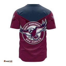 Manly Warringah Sea Eagles Baseball Jersey Shirt Drinking style NRL