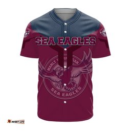 Manly Warringah Sea Eagles Baseball Jersey Shirt Drinking style NRL