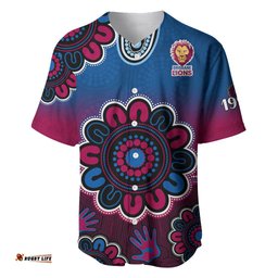 AFL Brisbane Lions 1996 Aboriginal Baseball Jersey Shirt
