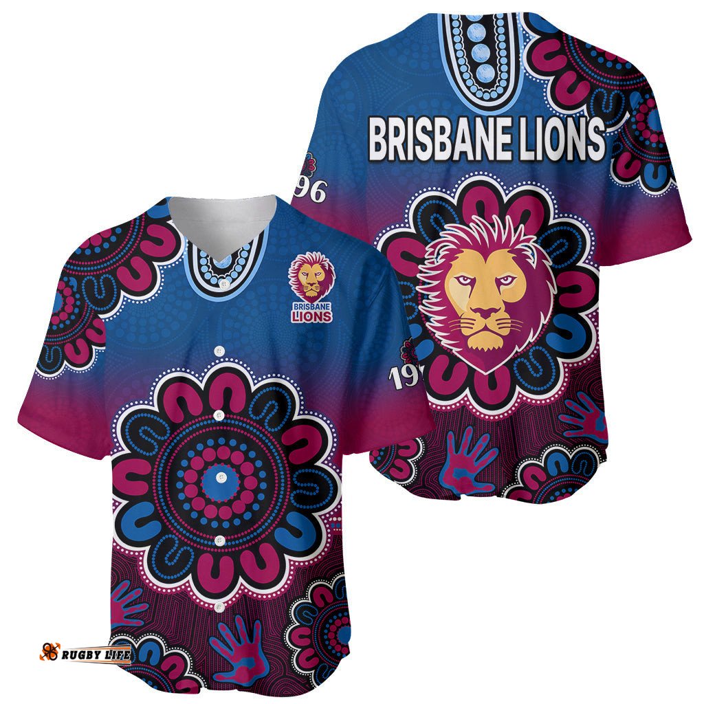 AFL Brisbane Lions 1996 Aboriginal Baseball Jersey Shirt