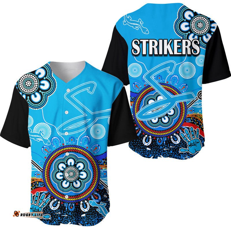 Adelaide Strikers Baseball Jersey Shirt Cricket Indigenous Aboriginal Lizard Version