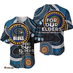 Blues Rugby Baseball Jersey Shirt NAIDOC Aboriginal