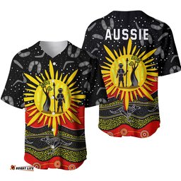 Aboriginal Flag Baseball Jersey Shirt Energetic Aussie