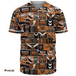 Wests Tigers Baseball Shirt - Team Of Us Die Hard Fan Supporters Comic Style