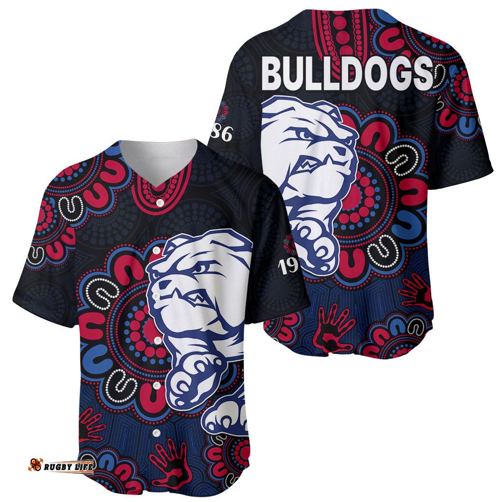 AFL Western Bulldogs Dogs 1877 Aboriginal Baseball Jersey Shirt 08