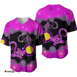 Aboriginal Lizard Baseball Jersey Shirt Attracted Australia Version Purple
