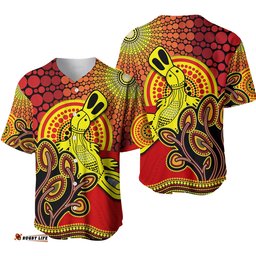 Aboriginal Platypus Baseball Jersey Shirt Tree On The Hill Sunshine