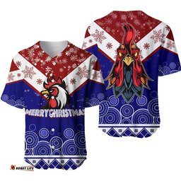 Aboriginal Art Chooks Tricolor Merry Christmas Baseball Jersey Shirt