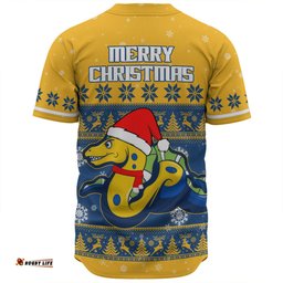 Parramatta Eels Christmas Custom Baseball Shirt - Special Ugly Christmas Baseball Shirt