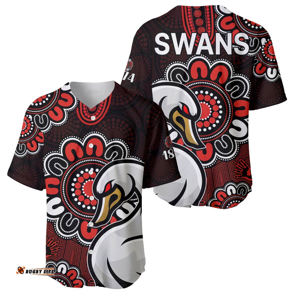 AFL Sydney Swans 1874 Aboriginal Baseball Jersey Shirt 06