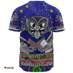 New Zealand Warriors Custom Baseball Shirt - Custom With Aboriginal Inspired Style Of Dot Painting Patterns  Baseball Shirt