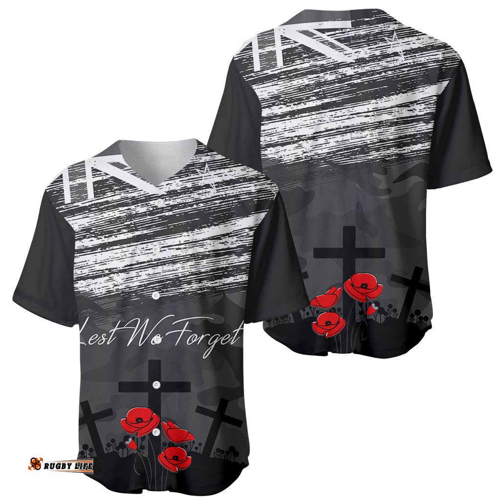 ANZAC DAY Baseball Jersey Shirt Camo Style Lest We Forget 02