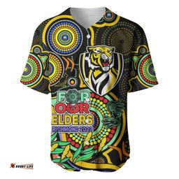 Richmond Football Aboriginal Art Baseball Jersey Shirt NAIDOC Indigenous Tribal