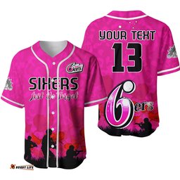 Custom Text and Number Sydney Sixers Cricket Baseball Jersey Shirt Anzac Day Camouflage Poppy Lest We Forget Ver.02