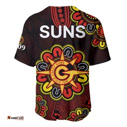 AFL Gold Coast Suns 2009 Aboriginal Red Style Baseball Jersey Shirt