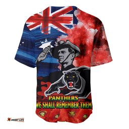 ANZAC Panthers Rugby Baseball Jersey Shirt We Shall Remember 07