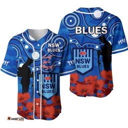 Blues Rugby ANZAC Baseball Jersey Shirt NSW Aboriginal Mix Poppy Camouflage Ver.02