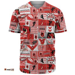 St. George Illawarra Dragons Baseball Shirt - Team Of Us Die Hard Fan Supporters Comic Style