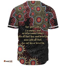 Australia Aboriginal Baseball Shirt - The More You Know The Less You Need Red and Gold Patterns Baseball Shirt