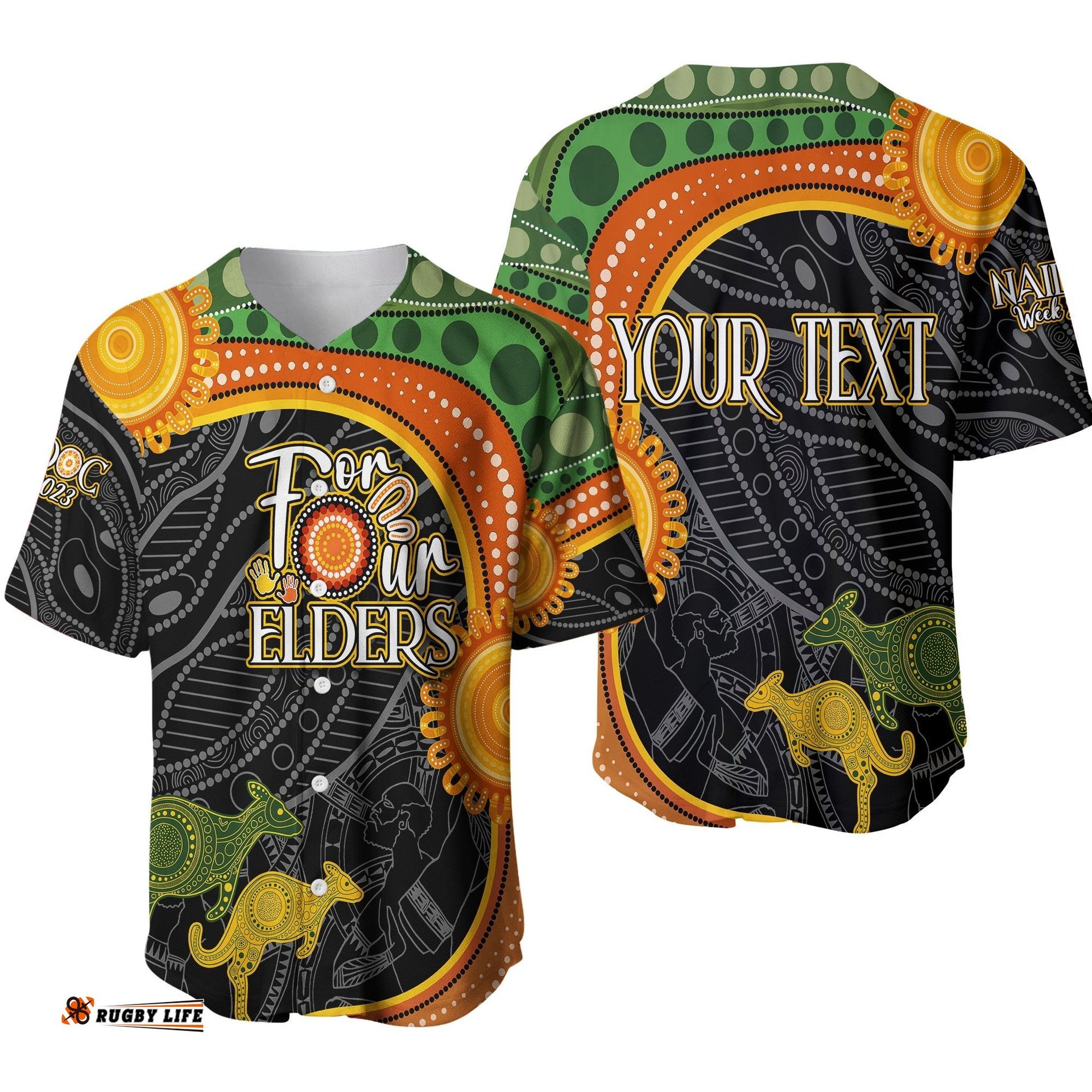 Personalised Australia Indigenous NAIDOC Week With Kangaroos Baseball Jersey Shirt