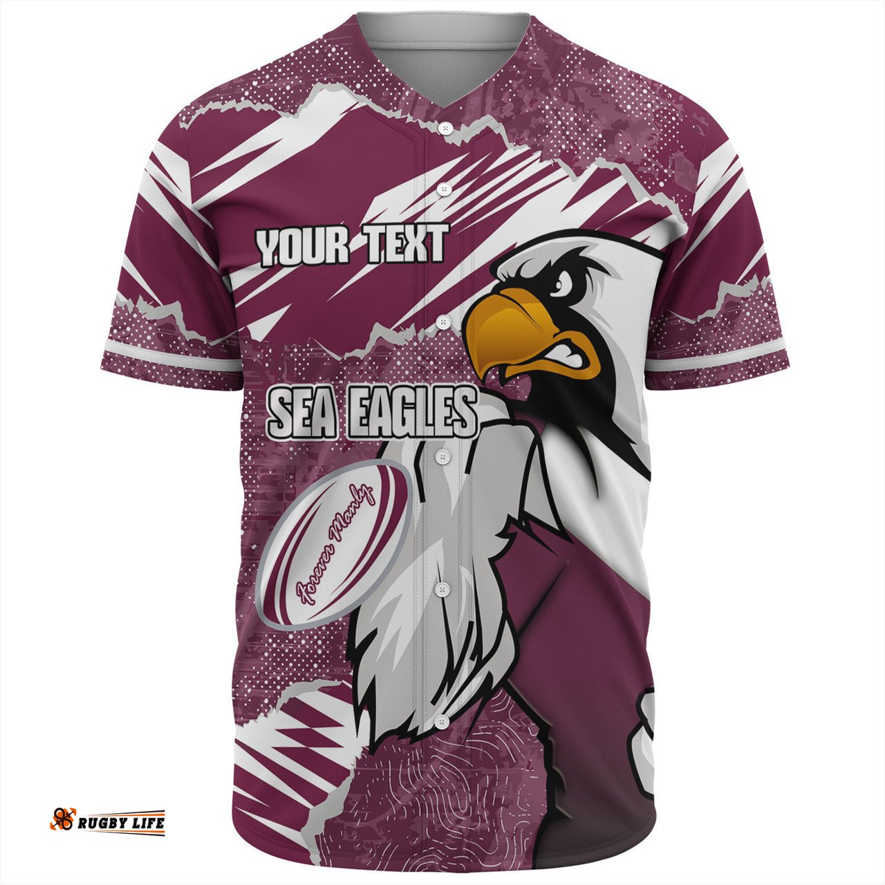 Manly Warringah Sea Eagles Baseball Shirt - Theme Song