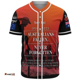 Australia Anzac Day Custom Baseball Jersey Shirt Lest We For Get Anzac Quotes Shirt 05