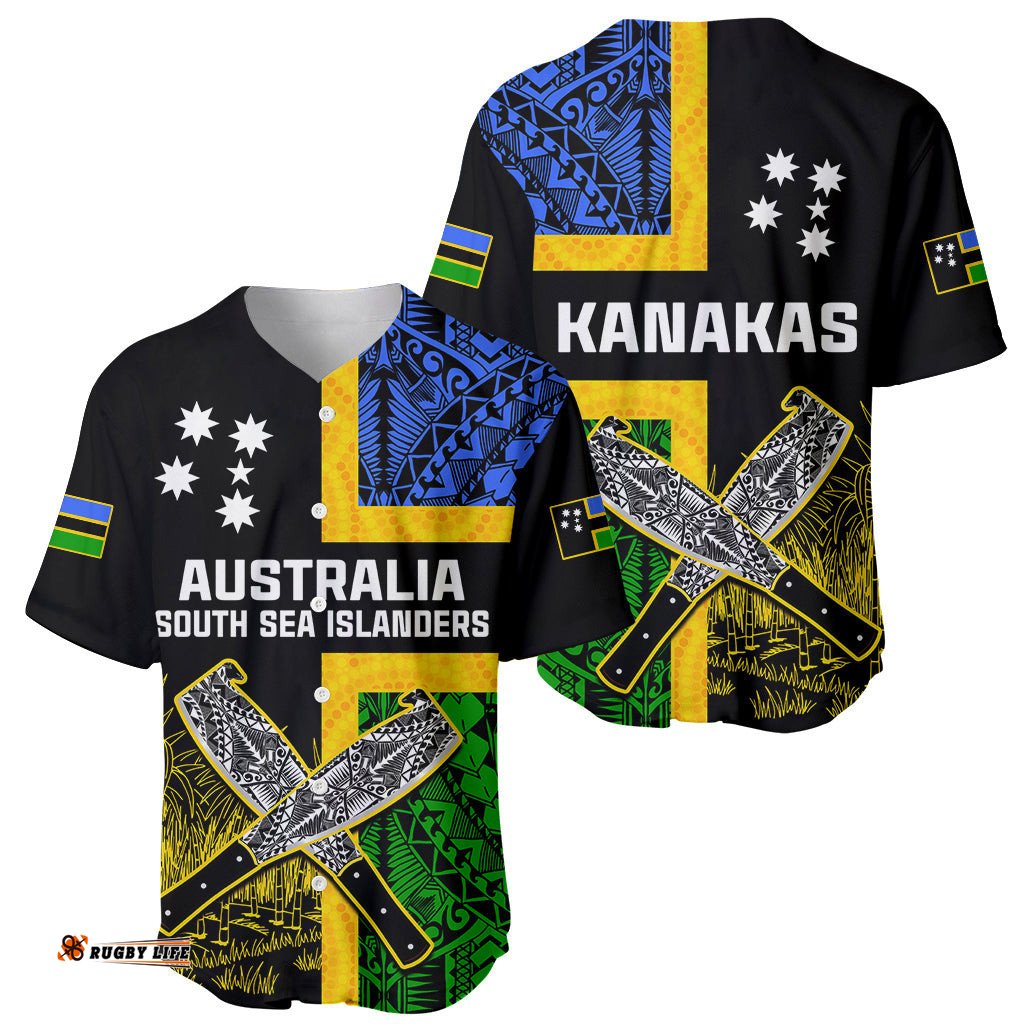 Australian South Sea Islanders Flag Style Baseball Jersey Shirt