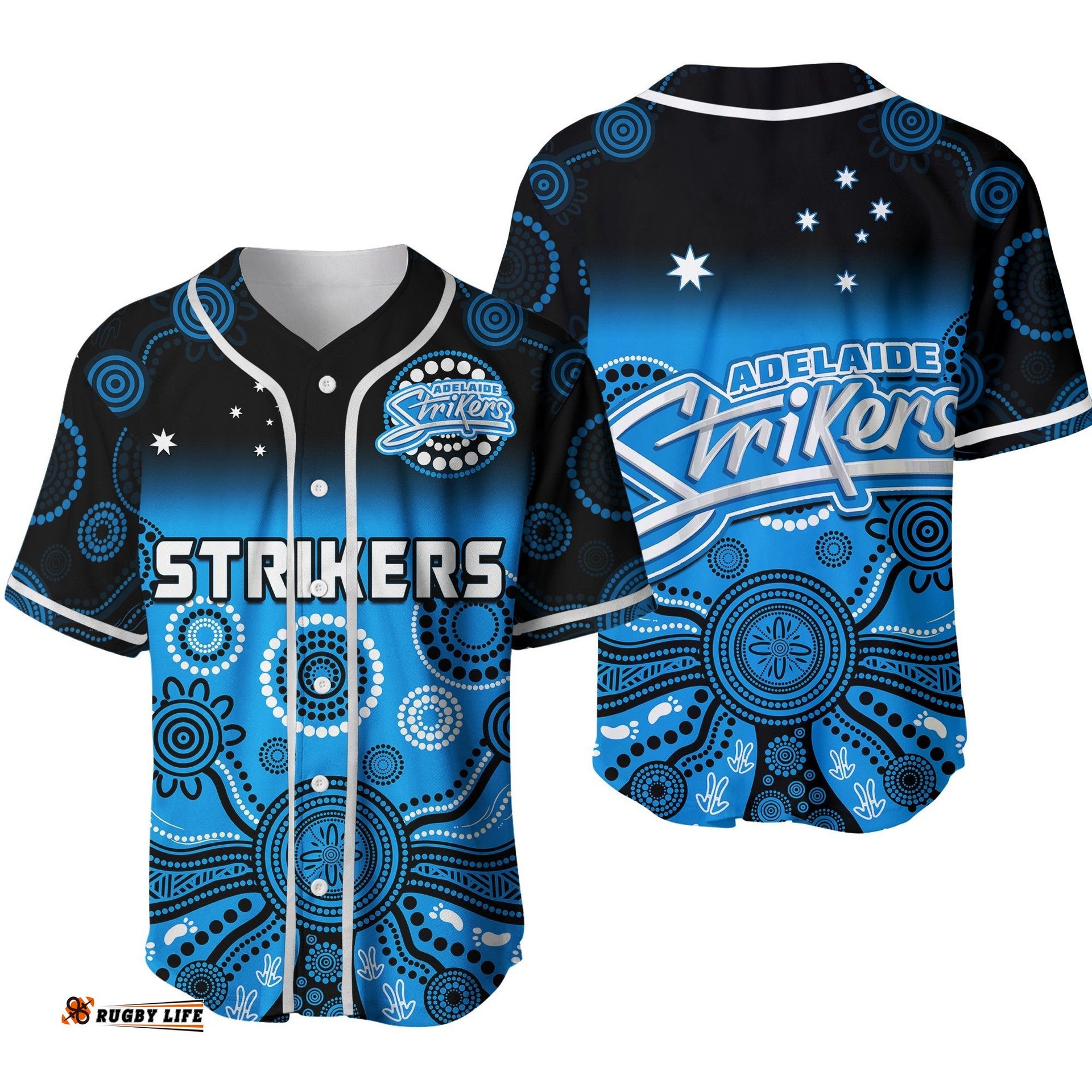 Adelaide Strikers Baseball Jersey Shirt Gradient Aboriginal Dot Painting Ver.02