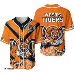 Wests Tigers Baseball Jersey Shirt Indigenous Artsy Ver.02